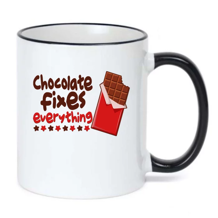 Chocolate Fixes Everything Chocolate Candy Bar Black Color Changing Mug