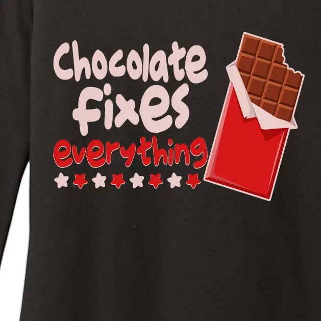 Chocolate Fixes Everything Chocolate Candy Bar Womens CVC Long Sleeve Shirt