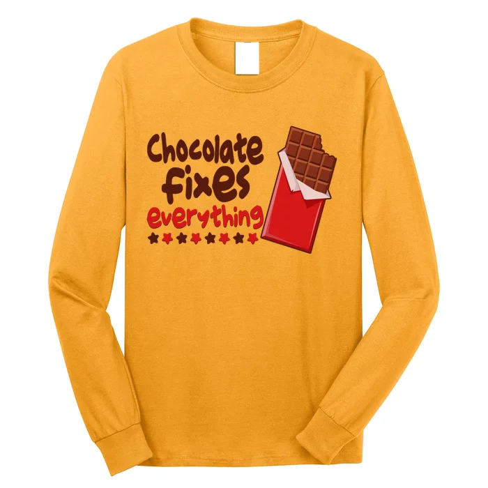 Chocolate Fixes Everything Chocolate Candy Bar Long Sleeve Shirt