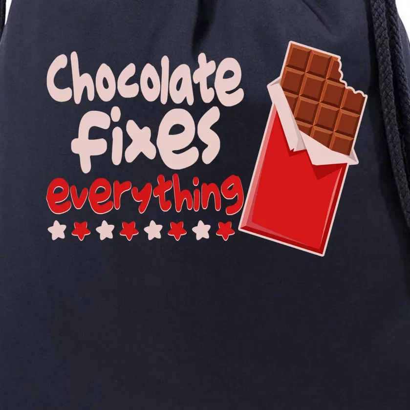 Chocolate Fixes Everything Chocolate Candy Bar Drawstring Bag