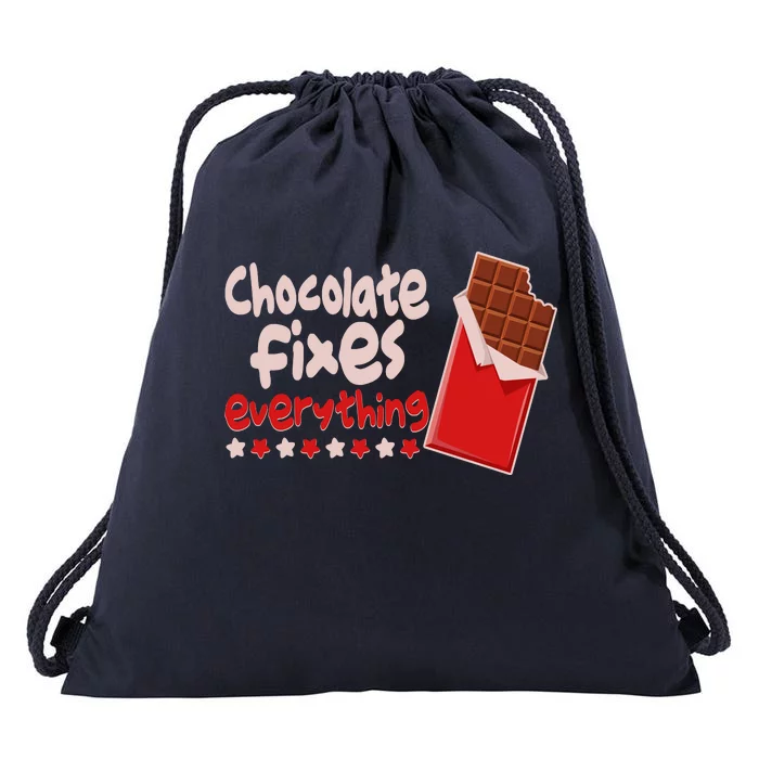 Chocolate Fixes Everything Chocolate Candy Bar Drawstring Bag