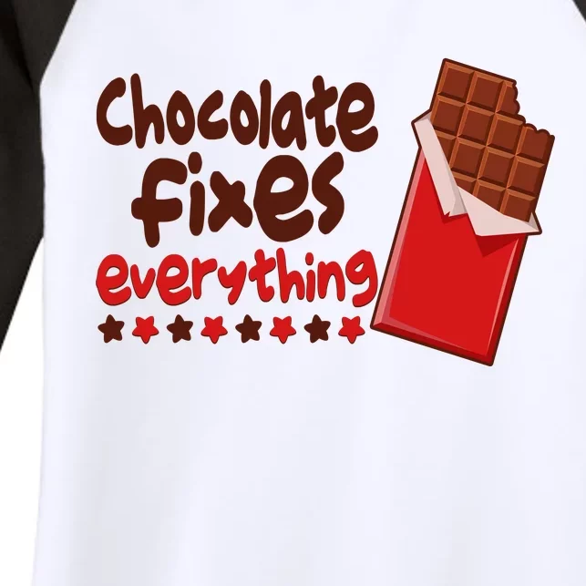 Chocolate Fixes Everything Chocolate Candy Bar Women's Tri-Blend 3/4-Sleeve Raglan Shirt