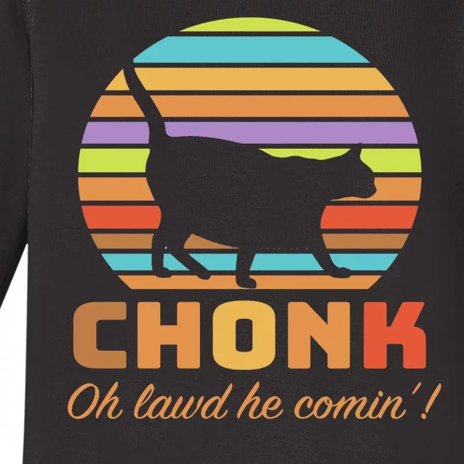 Chonk Scale Cat Meme Baby Long Sleeve Bodysuit