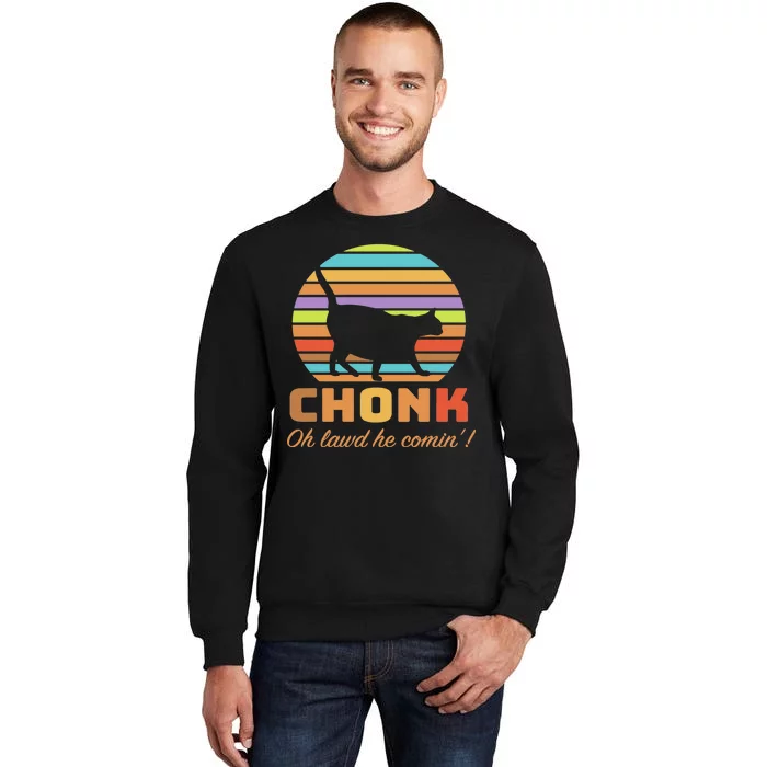 Chonk Scale Cat Meme Tall Sweatshirt