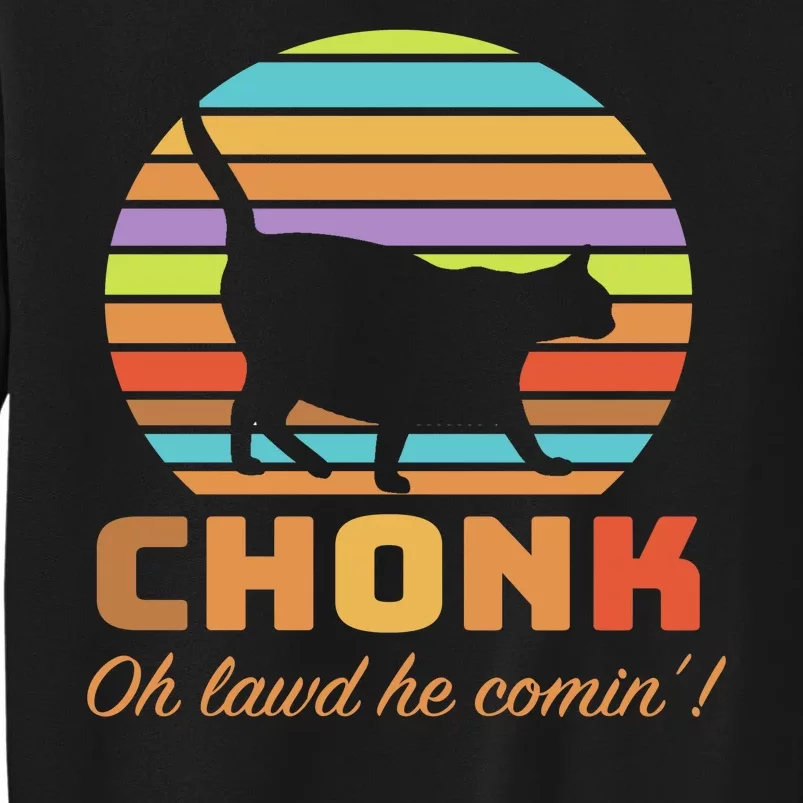 Chonk Scale Cat Meme Tall Sweatshirt