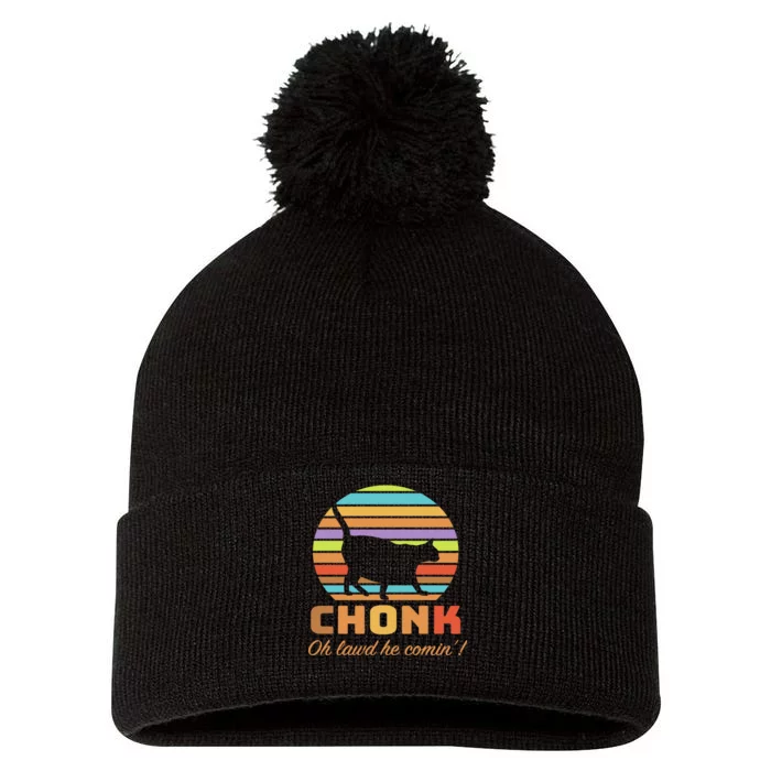 Chonk Scale Cat Meme Pom Pom 12in Knit Beanie