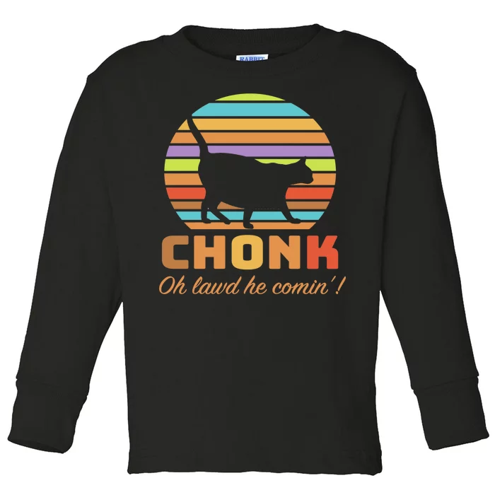 Chonk Scale Cat Meme Toddler Long Sleeve Shirt