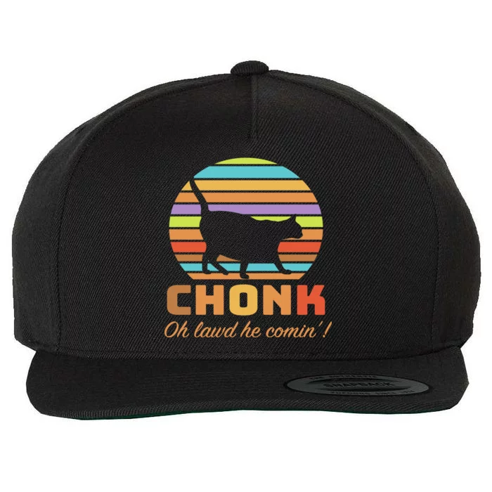 Chonk Scale Cat Meme Wool Snapback Cap