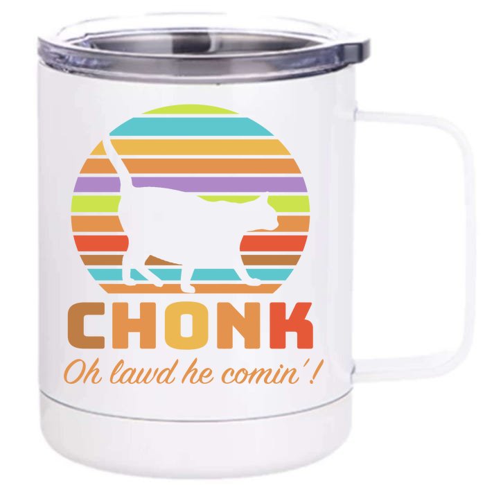 Chonk Scale Cat Meme Front & Back 12oz Stainless Steel Tumbler Cup