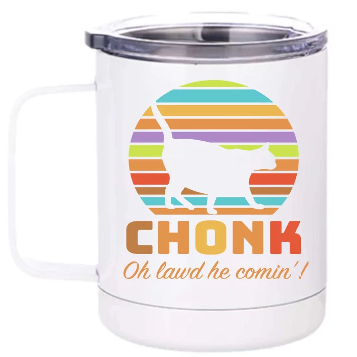 Chonk Scale Cat Meme Front & Back 12oz Stainless Steel Tumbler Cup