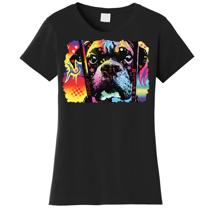 Choose Adoption Boxer Dog Dean Russo Women's T-Shirt