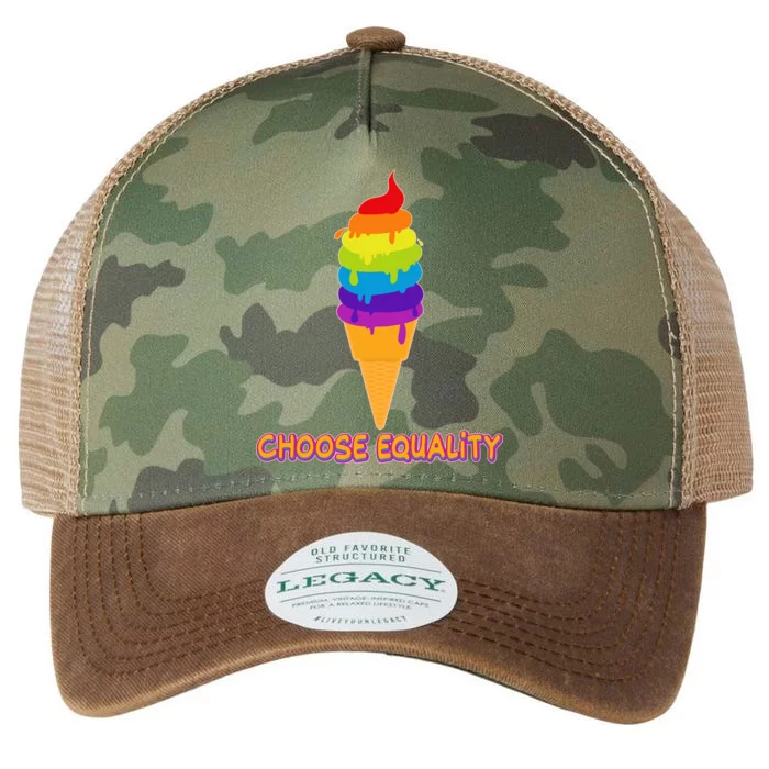 Choose Equality Rainbow Ice Cream Legacy Tie Dye Trucker Hat