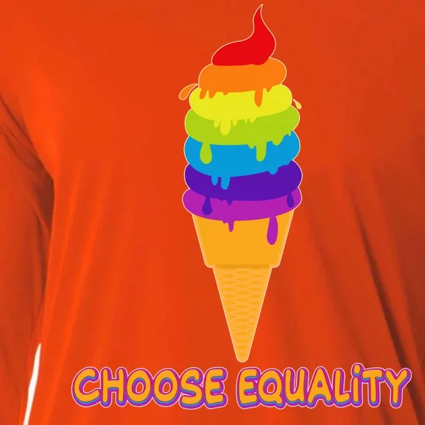 Choose Equality Rainbow Ice Cream Cooling Performance Long Sleeve Crew