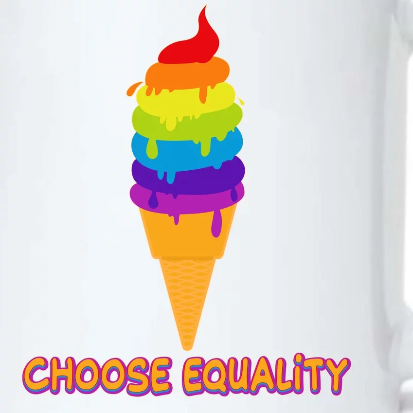 Choose Equality Rainbow Ice Cream Black Color Changing Mug