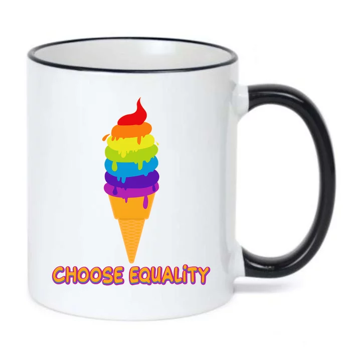 Choose Equality Rainbow Ice Cream Black Color Changing Mug