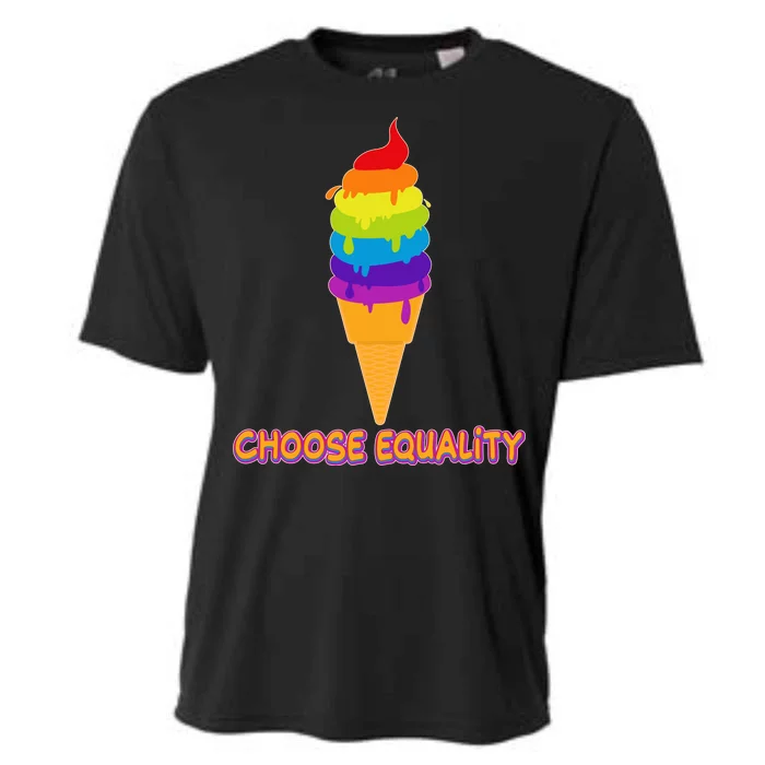 Choose Equality Rainbow Ice Cream Cooling Performance Crew T-Shirt