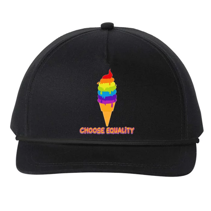 Choose Equality Rainbow Ice Cream Snapback Five-Panel Rope Hat