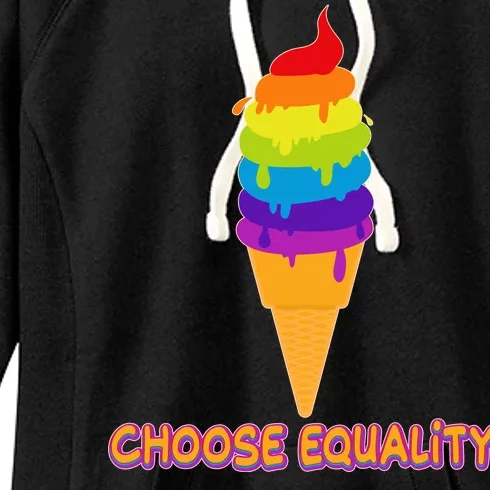 Choose Equality Rainbow Ice Cream Women's Fleece Hoodie