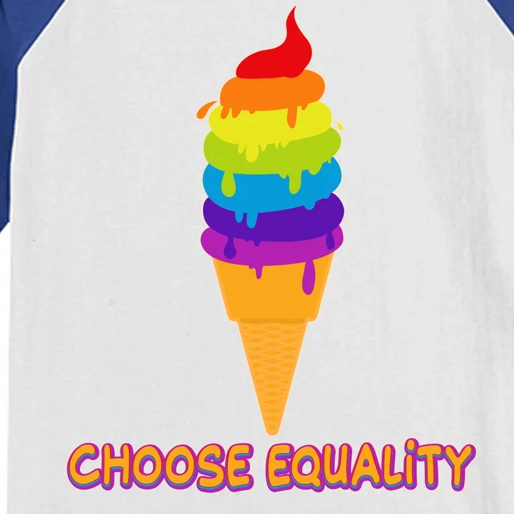 Choose Equality Rainbow Ice Cream Kids Colorblock Raglan Jersey