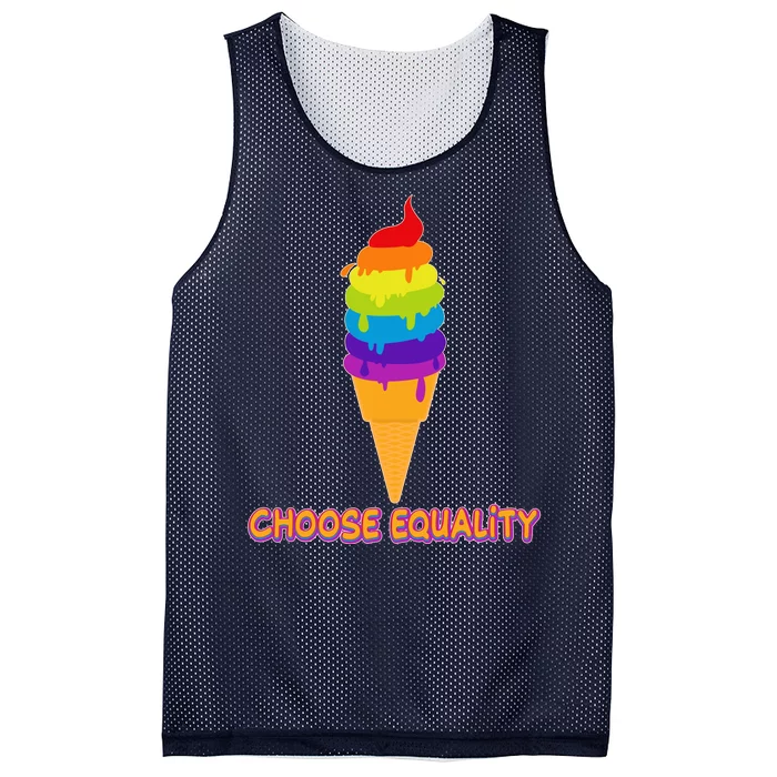 Choose Equality Rainbow Ice Cream Mesh Reversible Basketball Jersey Tank