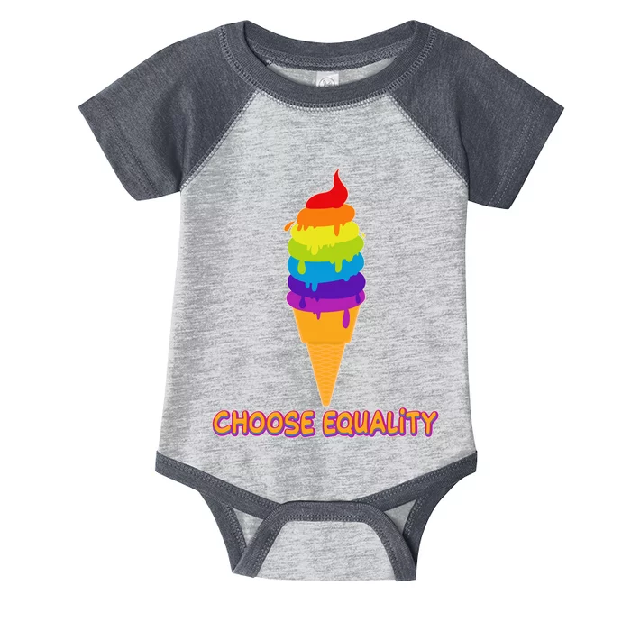 Choose Equality Rainbow Ice Cream Infant Baby Jersey Bodysuit