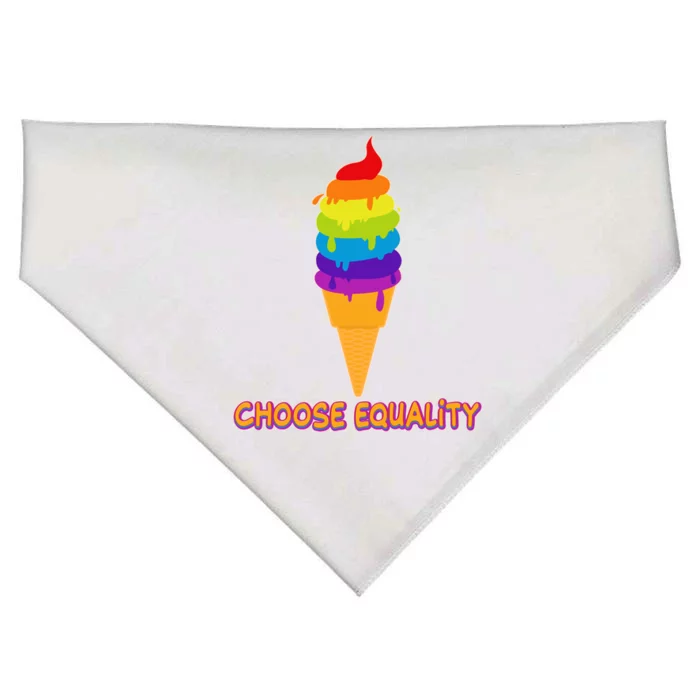 Choose Equality Rainbow Ice Cream USA-Made Doggie Bandana