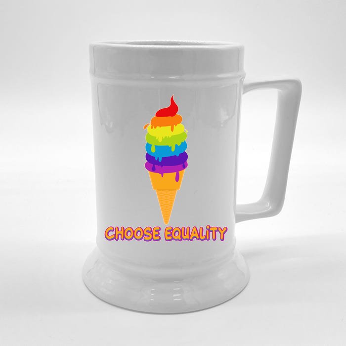 Choose Equality Rainbow Ice Cream Front & Back Beer Stein