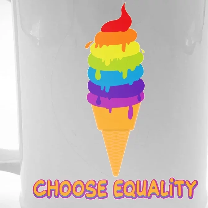 Choose Equality Rainbow Ice Cream Front & Back Beer Stein