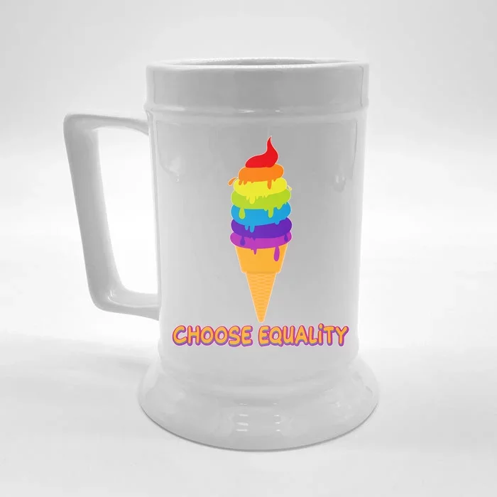 Choose Equality Rainbow Ice Cream Front & Back Beer Stein