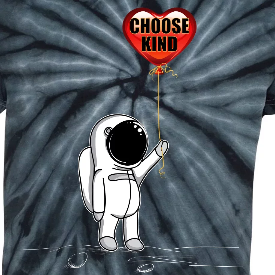 Choose Kind Astronaut Balloon Heart Anti Bullying Kids Tie-Dye T-Shirt