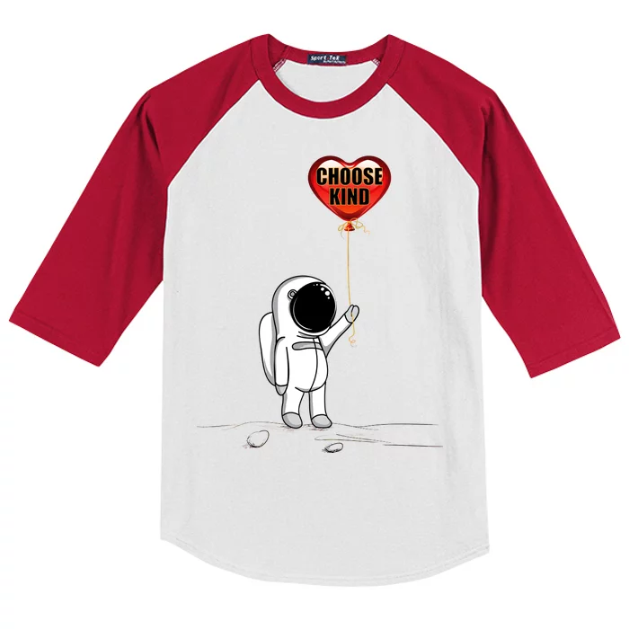 Choose Kind Astronaut Balloon Heart Anti Bullying Kids Colorblock Raglan Jersey