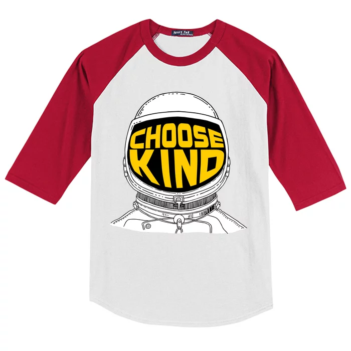 Choose Kind Astronaut Helmet Anti Bullying Message Kids Colorblock Raglan Jersey