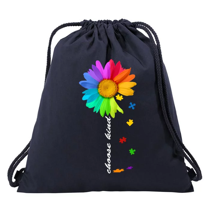 Choose Kind Autism Awareness Drawstring Bag