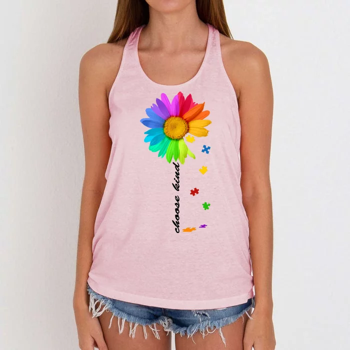 Choose Kind Autism Awareness Women's Knotted Racerback Tank