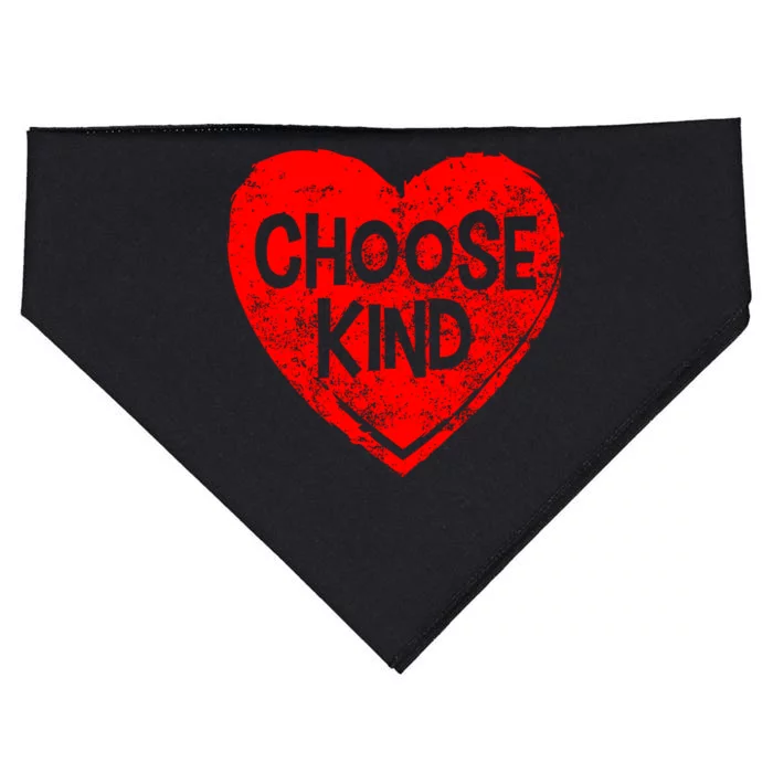 Choose Kind Distressed Heart Anti-Bullying USA-Made Doggie Bandana