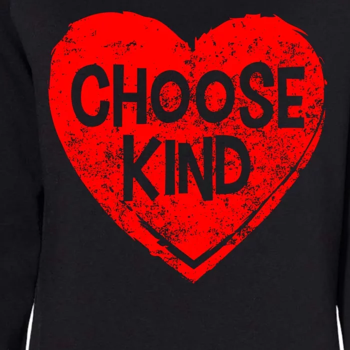 Choose Kind Distressed Heart Anti-Bullying Womens California Wash Sweatshirt