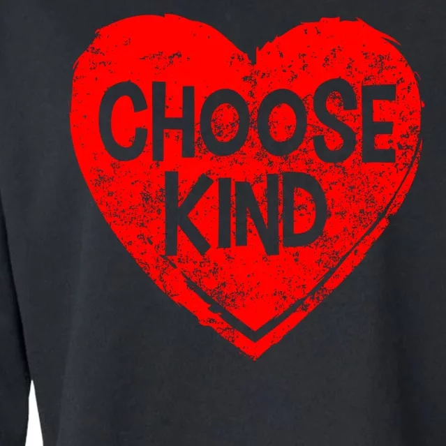 Choose Kind Distressed Heart Anti-Bullying Cropped Pullover Crew