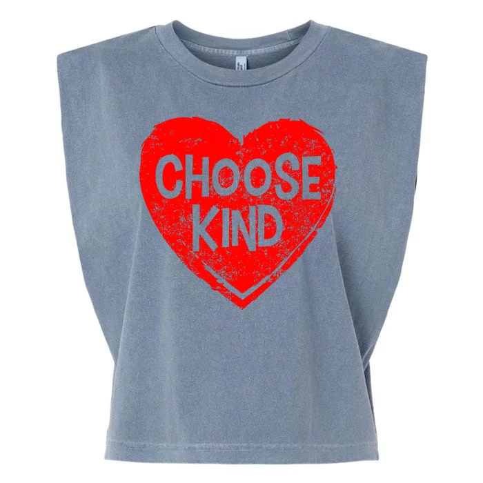 Choose Kind Distressed Heart Anti-Bullying Garment-Dyed Women's Muscle Tee