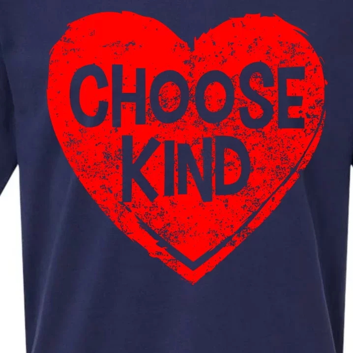 Choose Kind Distressed Heart Anti-Bullying Sueded Cloud Jersey T-Shirt