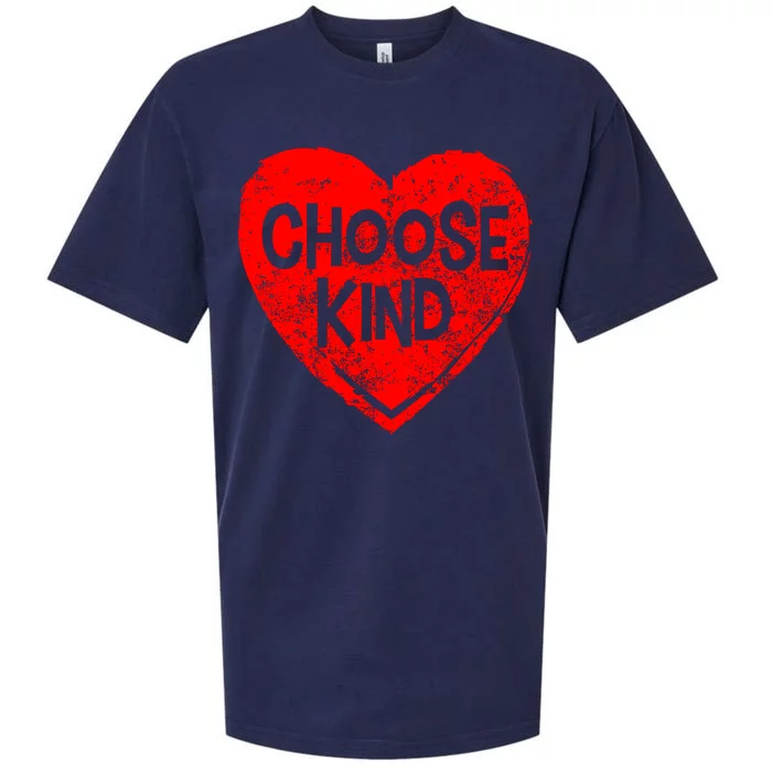 Choose Kind Distressed Heart Anti-Bullying Sueded Cloud Jersey T-Shirt