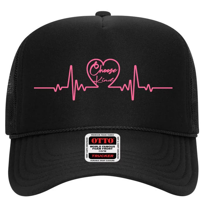 Choose Kind kidness Anti Bullying Heart High Crown Mesh Trucker Hat