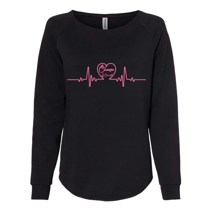 Choose Kind kidness Anti Bullying Heart Womens California Wash Sweatshirt