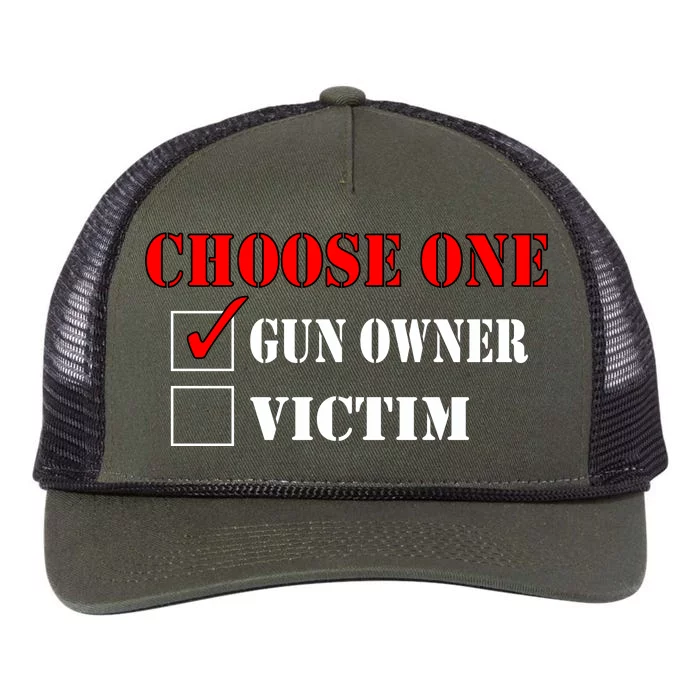 Choose One Gun Owner Victim Retro Rope Trucker Hat Cap