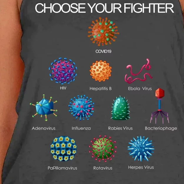 Choose Your Fighter Virus Flu Pandemic Women's Knotted Racerback Tank