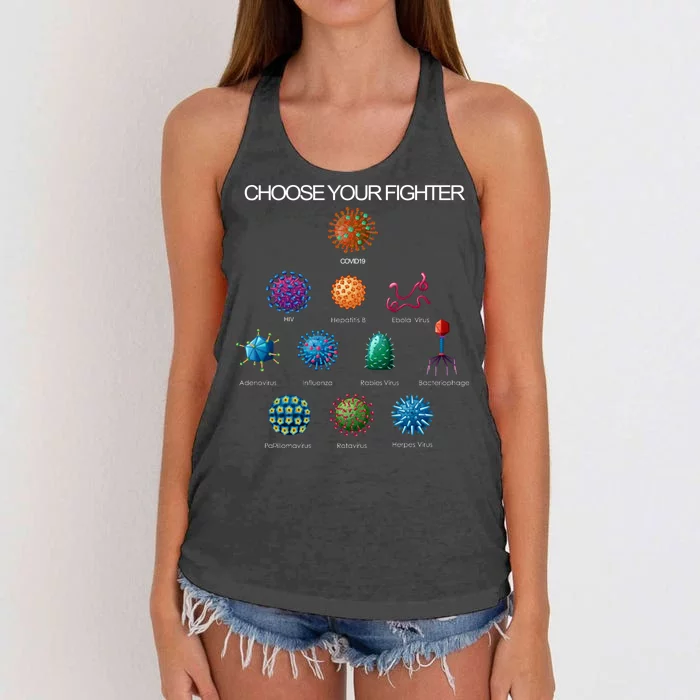 Choose Your Fighter Virus Flu Pandemic Women's Knotted Racerback Tank