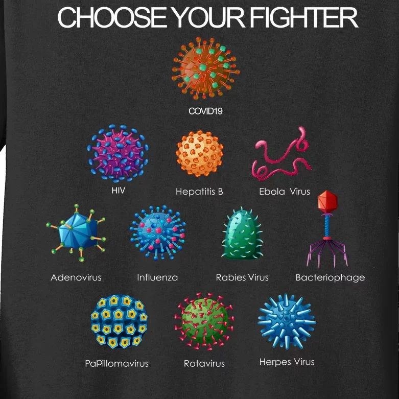 Choose Your Fighter Virus Flu Pandemic Kids Long Sleeve Shirt