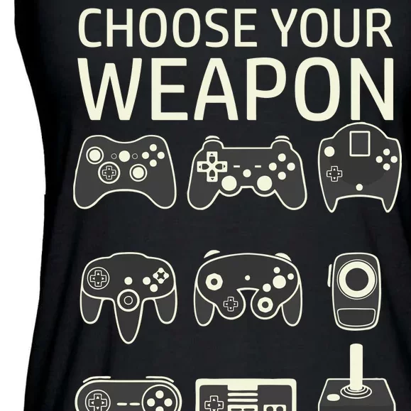 Choose Your Weapon Gaming Controllers Console Gamer Funny Ladies Essential Flowy Tank