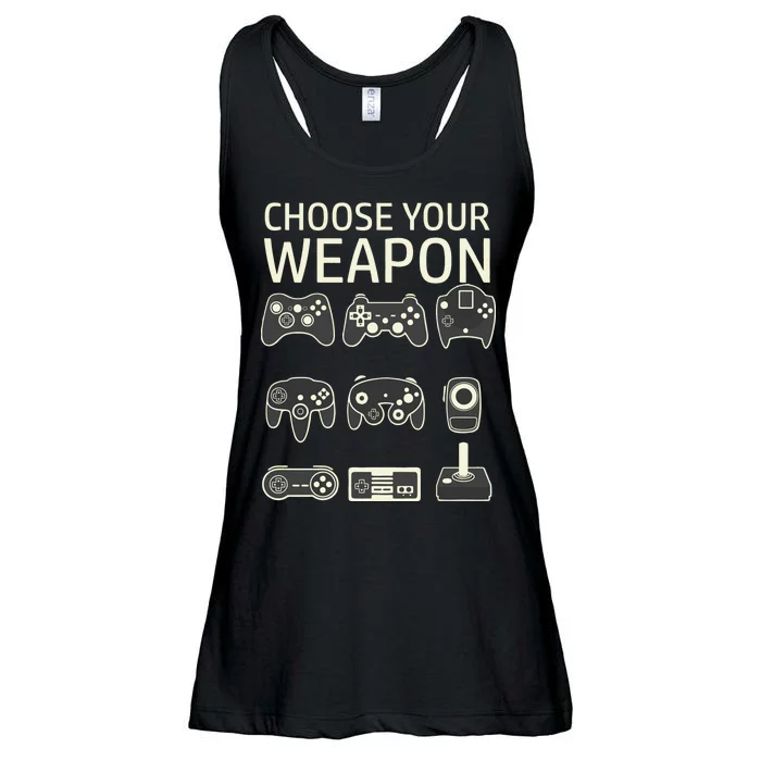 Choose Your Weapon Gaming Controllers Console Gamer Funny Ladies Essential Flowy Tank