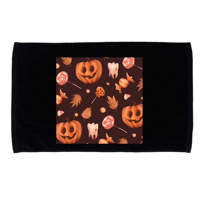 Creepy Halloween Pumpkin Candy Microfiber Hand Towel