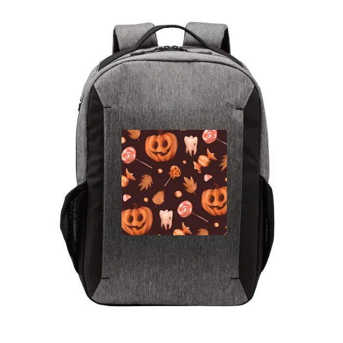 Creepy Halloween Pumpkin Candy Vector Backpack